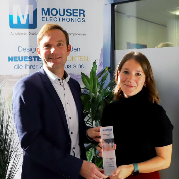 Mouser Wins Amphenol Military & Aerospace Europe High Service Web Distributor Award
